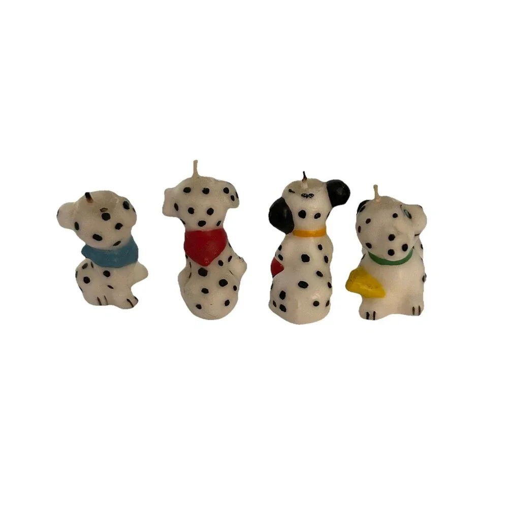 Dalmation Puppy Candles Cake Decor Dalmation Dog Set of 4
